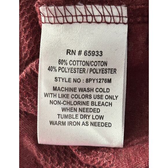 NWT PX Clothing Knit Long Sleeve Henley Burgundy 2XL - Picture 7 of 7